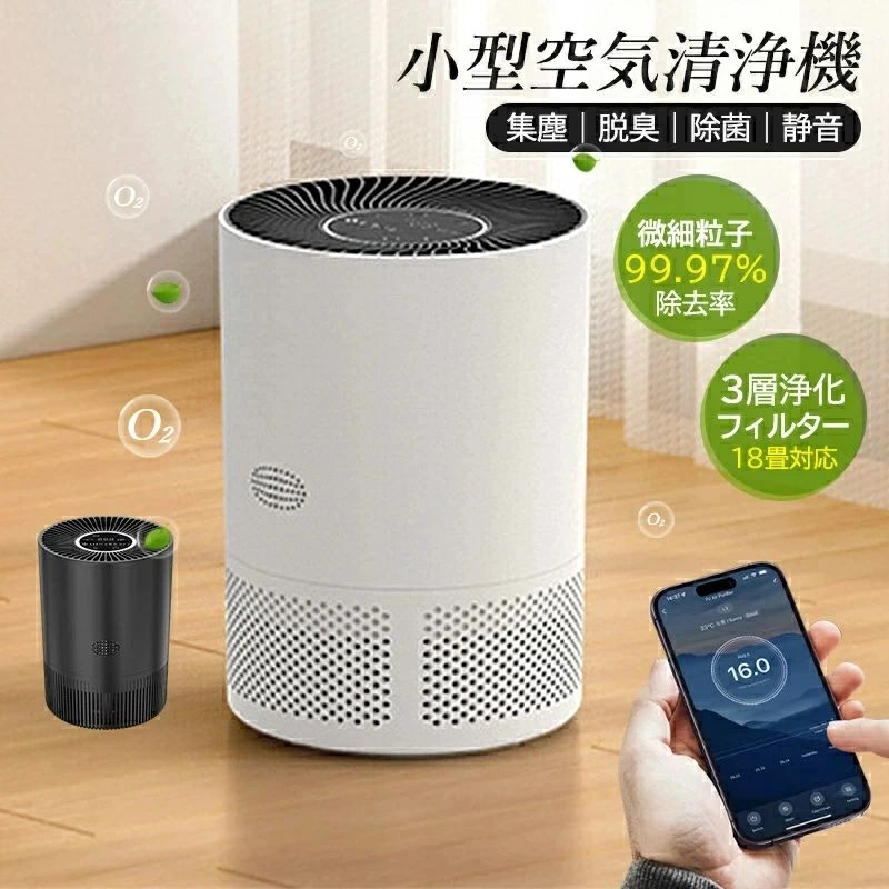 コンパクト 集じん 卓上 マイナスイオン発生器 スピード循環気流 花粉対策 ~18畳対応 プラズマクラスター H13 フィルター|関西酒場ショップ