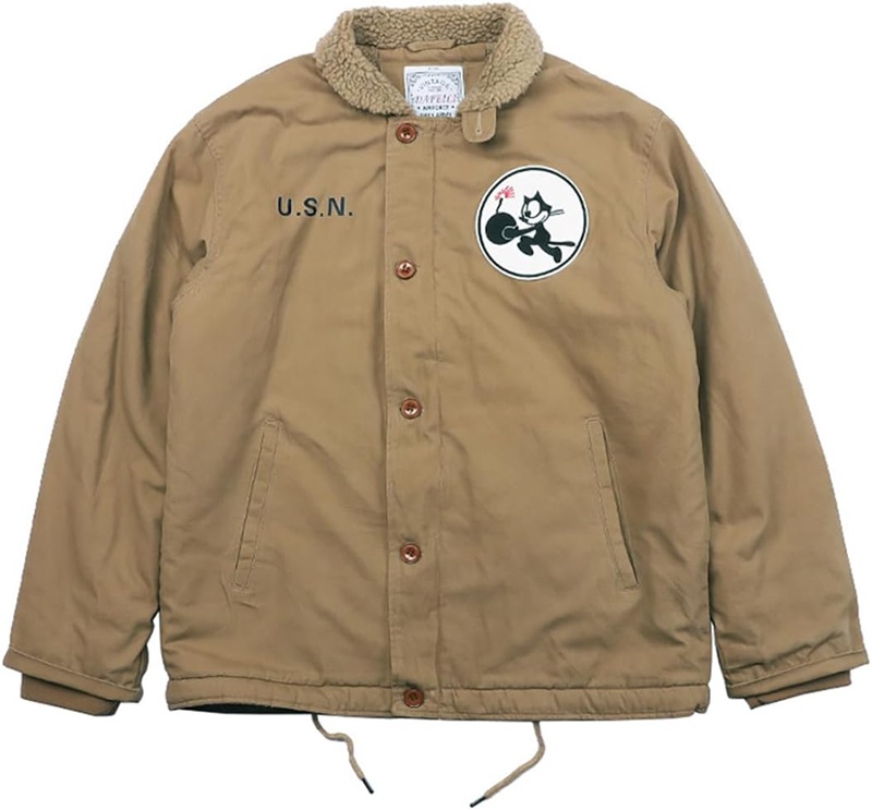 米海軍デッキジャケット メンズ 冬 裏ボアジャンパー ミリタリージャケット 大きいサイズ ブルゾン 防寒服 コートアウター U.S.NAVY DECK JACKET F1204B｜感謝マーケット