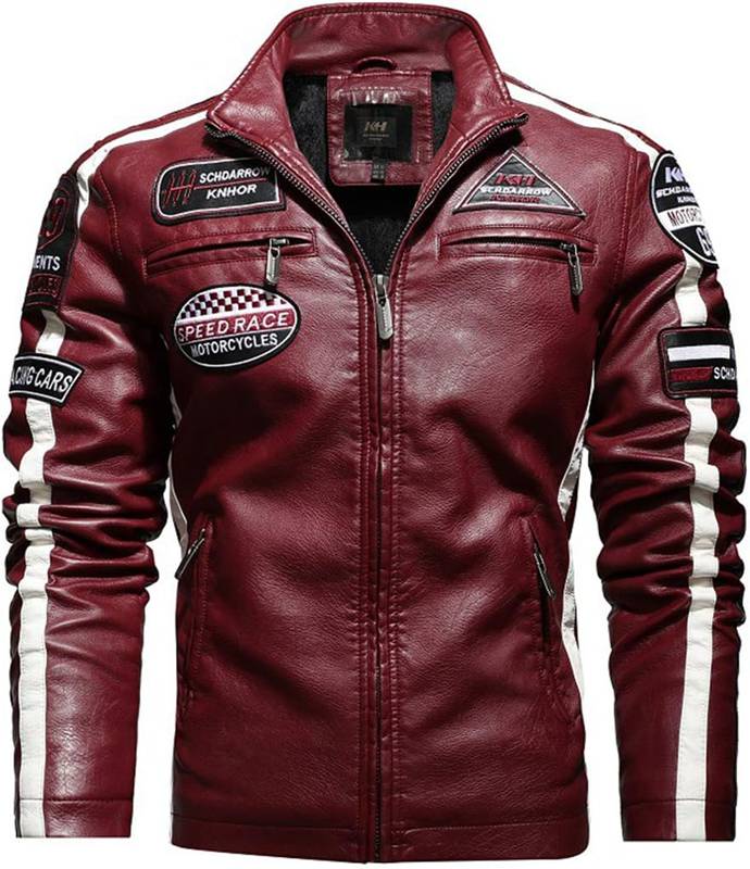立ちネックレザージャケット メンズ 上衣 革ジャン 自動二輪車 ライダースジャケット 合皮ジャン フェイクレザージャンパーアウター 遊撃手丈 防風 雨合羽 気が大きい大きさ 年月冬
