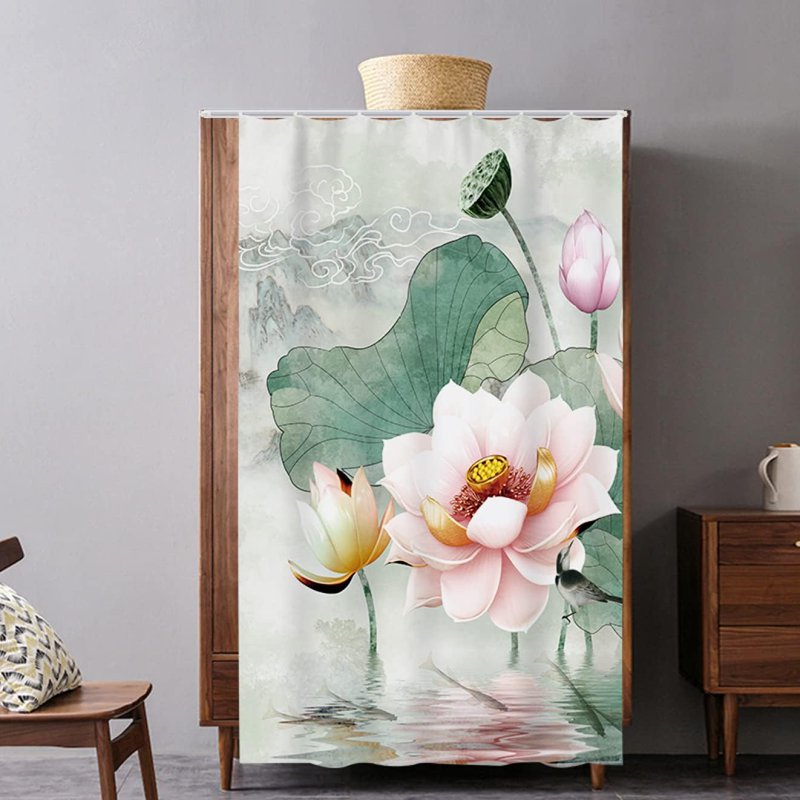 のれん 和風 目隠し プライバシー保護 玄関 40x60cm キッチン 出入口 洗濯可能 レール付き カーテン カフェカーテン リネン 和柄 中華風 ショート のれん 装飾 弱遮光 防塵 小窓 洗面