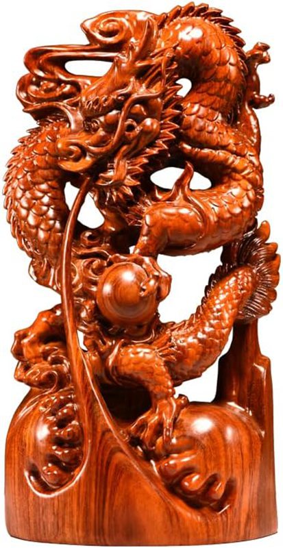 龍 飾りつけ 風水グッズ 部屋の入り口龍 木製 刻みつける 用材 縁起物 金運 有形の所有物運 経上がる運 恋いしたう運 心うれしい 振るう 差し上げ物 縁起物 (Size : 20コマーシャル)