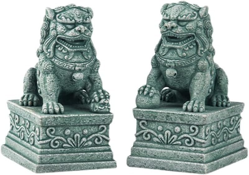 百獣の王 狛犬一対（防御すること百獣の王）富の華めく部屋の入り口 風水グッズ・開運グッズ・ 防御すること 財運 お引き立て華めく (Size : 10コマーシャル)