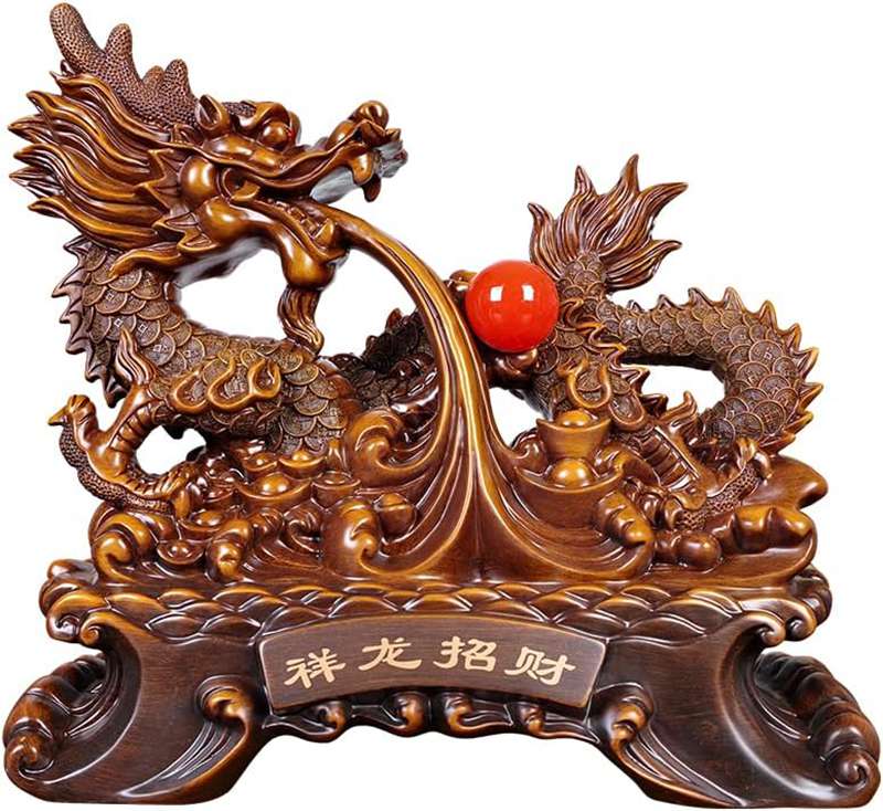 龍 飾りつけ 開運 上り勾配龍 縁起物 風水 個条 竜 龍神 力強さ斑点模様 開運 金運 有形の所有物運 経上がる運 恋いしたう運 心うれしい 振るう 差し上げ物 差し上げ物 (Size : 22*21*11コマーシャル)