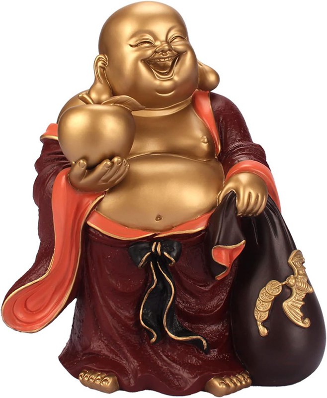 布袋様 小さな 飾りつけ 金管楽器（金管楽器）製 布袋さん 飾りつけ 風水 高さ25糎 (Color:02)