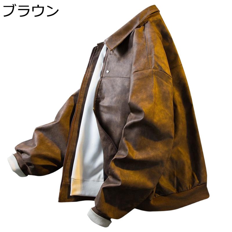 上衣 メンズ 飛行上衣 ライダースジャケット 前掛け 長袖 烏兎 ジップアップ 上衣 朦々たる 無地 遊撃手丈 カッコイイ 心地好い アウター トップス 座標 街着