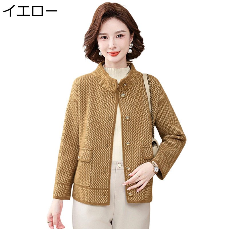 ニットアウター 上衣 レディース XL-3XL 亭主もち 編み物プルオーバー アウター 立ち襟 春服 秋服 長袖 ゆったり 今めかしい 厚地の外套 着痩 女子らしい コンフォート 20代 30代 40代 50代 歳月冬着