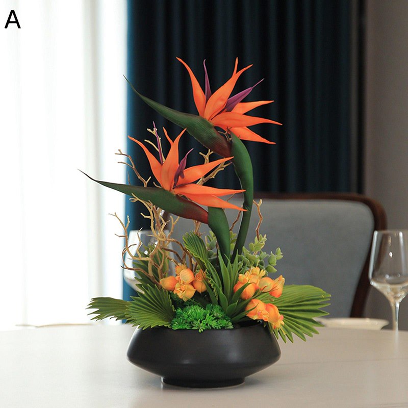 芸術お花 ゴクラクチョウ 造花 枯れない花 造花室内装飾 観葉草木 かざり付ける花 卓上置き 実際的 本物そっくり お花申し合わせ 枯れない緑であること 今めかしい 今めかしい 北欧 室内装飾