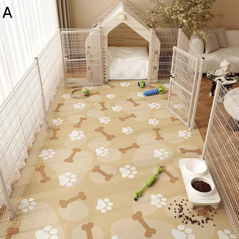 下敷きペットマット ペットマット 滑らない フローリングカーペット pvc 犬柄 猫柄 かわいい 総柄 撥水 噛む予防 可愛い 床保護ラグ 床暖房対応 大判 多頭飼いに最適 清潔やすい