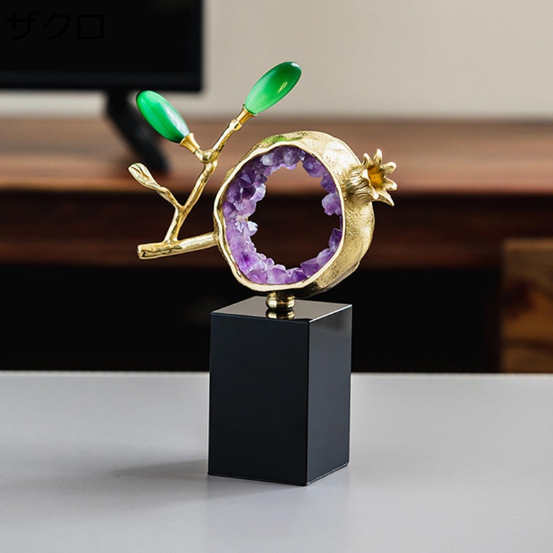 水晶 ざくろ 鹿 創造的 果物 フルーツ 毛の荒物 アメシスト 芸術品 かざり付ける品 風水 斎戒もく浴 開運グッズ 儀式用 室内装飾 雑貨 生まれ落ちる日差し上げ物 執務室 リビングお部屋 部屋の入り口 事務机いの一番