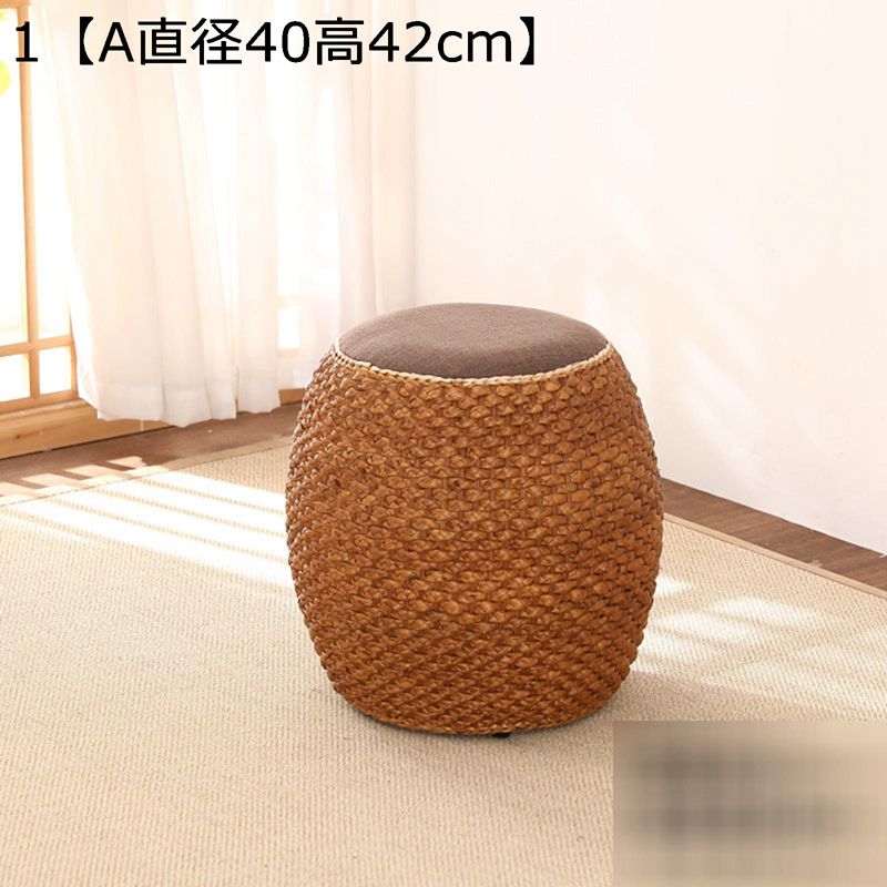 足置き台 スツール オットマン 楕円 い草編み ラタン プーフ ソファスツール ロースツール プチスツール 座れる デスク下 シンプル 高弾性 汚れに強い 和風 玄関 寝室 在宅 キッチン 靴交換スツール｜感謝マーケット