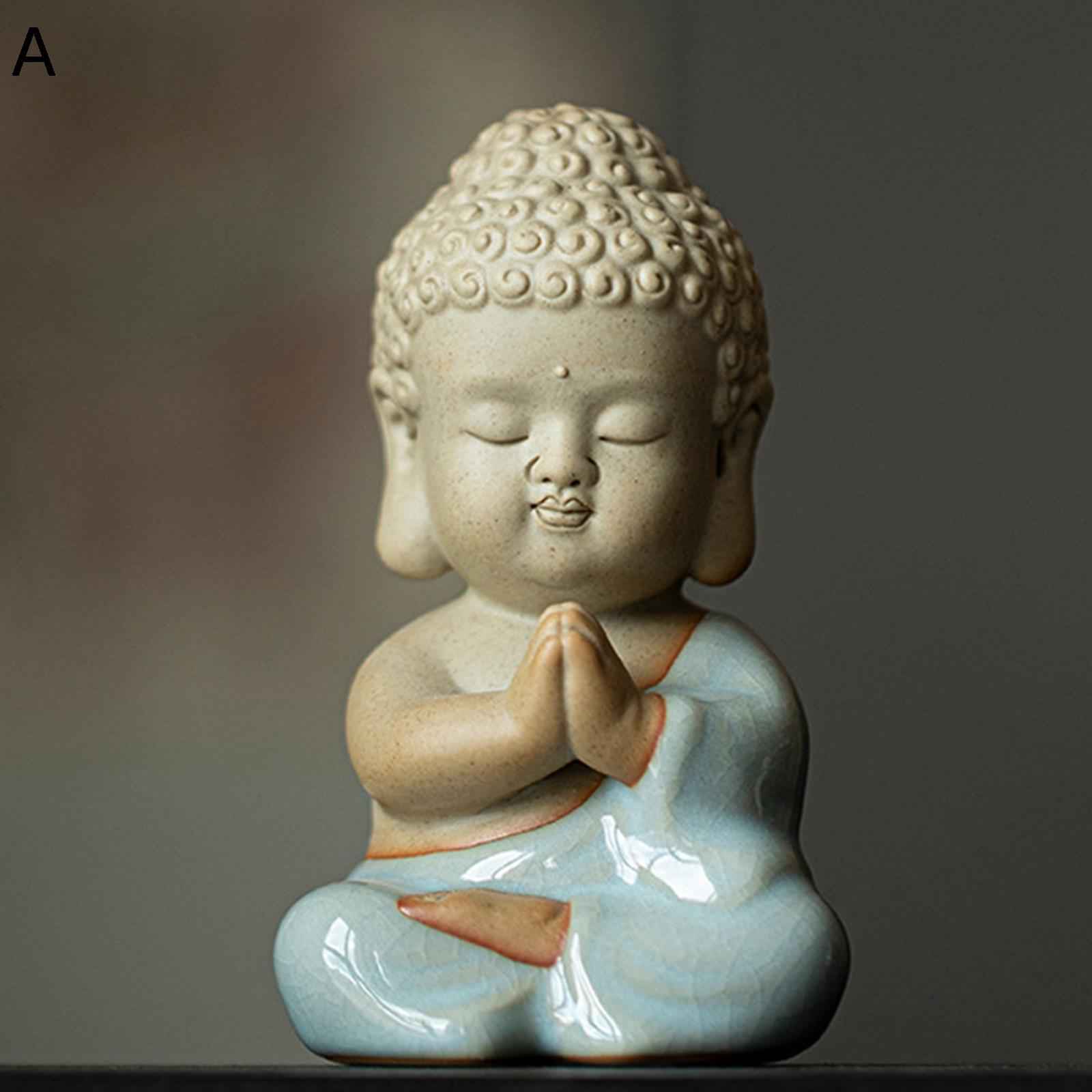 置き物 釈迦如来 陶器製 可愛い 手のひらサイズ ミニチュア 仏像 開運グッズ 風水グッズ 縁起物 厄除け 守護・繁盛・ご利益 祈る 厄除け 縁起物 インテリア オブジェ 本棚 リビングルーム 車内置物 茶寵 茶玩｜感謝マーケット 8,059円