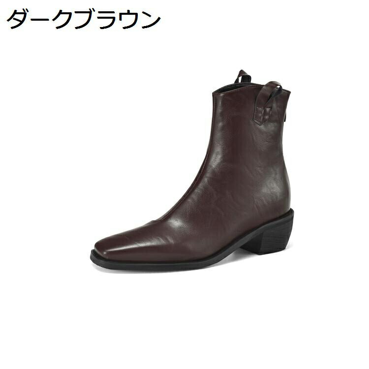 ショートブーツ レディース アンクルブーツ 袴用ブーツ 大きいサイズ ロングノーズ バックジップ 秋用 ハイカット 大人 幅広 防水 防滑 クラシック アメカジ 大きいサイズ ゆったり オフィス 通勤通学