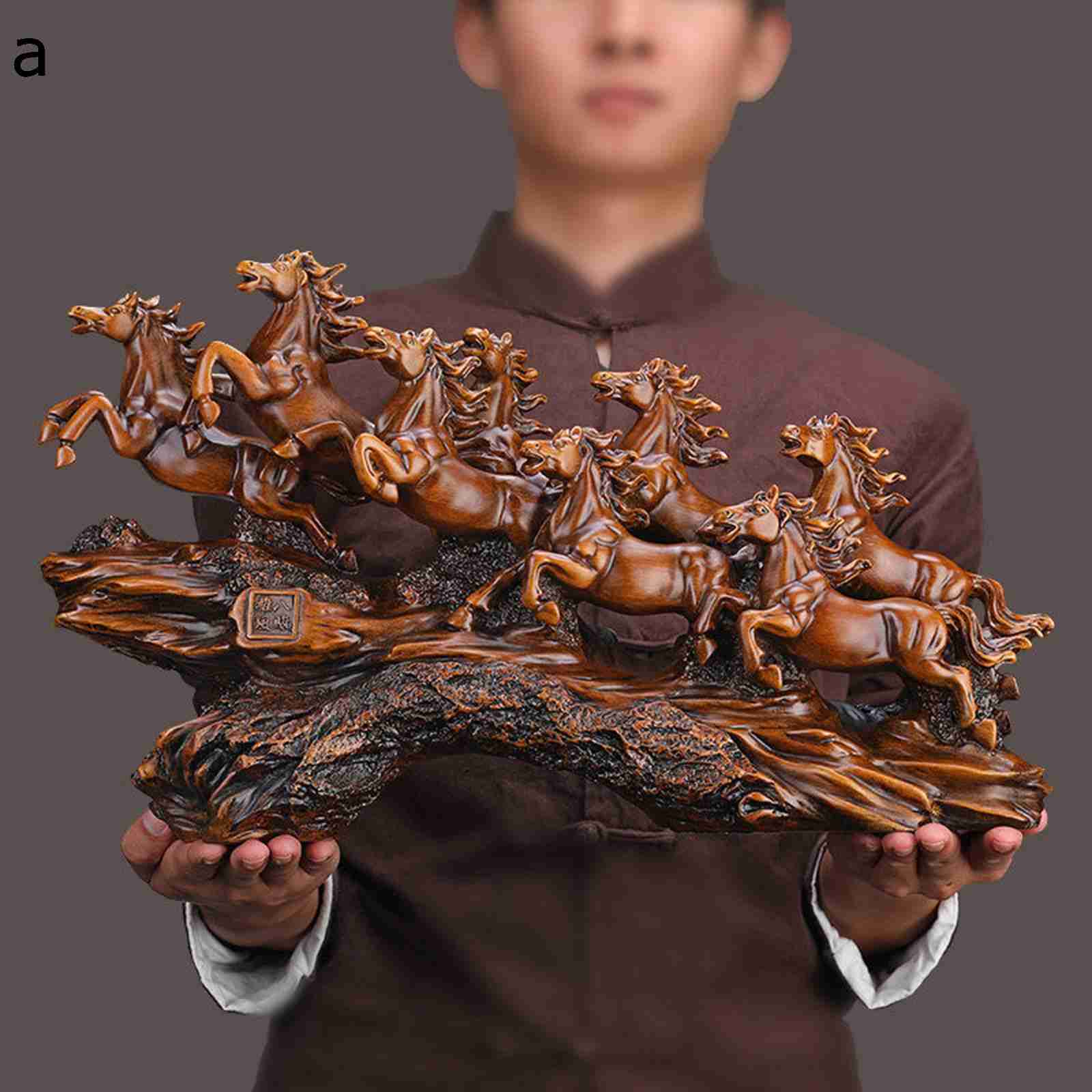 風水グッズ 樹脂彫刻 8頭の馬の像の装飾品 置物 中国風のアジアンアート 動物像オーナメント 成功する馬の彫刻 財運金運 運気向上 仕事運 招福 玄関 室内 デスクトップの装飾 ビジネスギフト用 ホームオフィスの装飾｜感謝マーケット 8,446円
