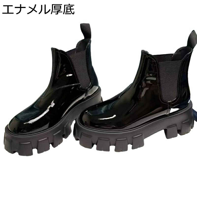 ショートブーツ 本革 レザー 23-27.5cm レディース メンズ カップル 白 黒 アンクルブーツ 厚底 男靴 防滑 通気 防水 耐久性 柔らか 秋用 冬用 カジュアル おしゃれ デイリー 防水 レインブーツ 日常 通勤 学生|感謝マーケット