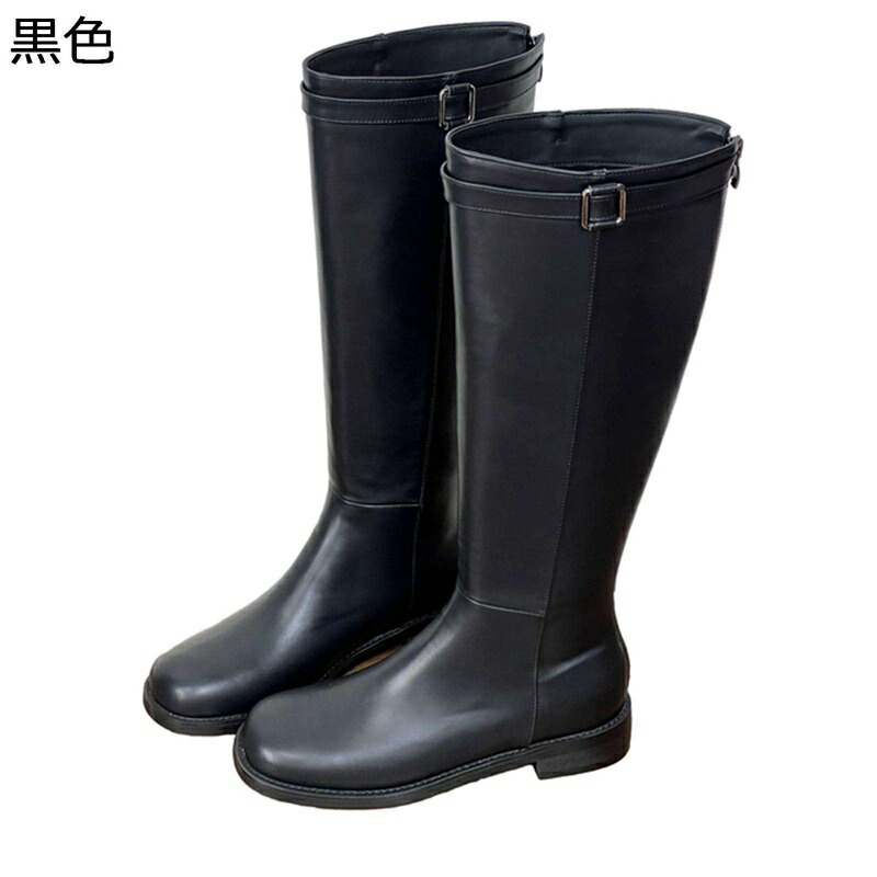 膝下 ロングブーツ レディース 乗り尻ブーツ 厚底ブーツ 秋冬春 合皮 足細く押し出し 釣りあい感 バックジップ 防滑 ゴムソール 履き分かりやすい 好いたらしい 流行り物 通い コスプレ ゴスロリ キャラ 長靴