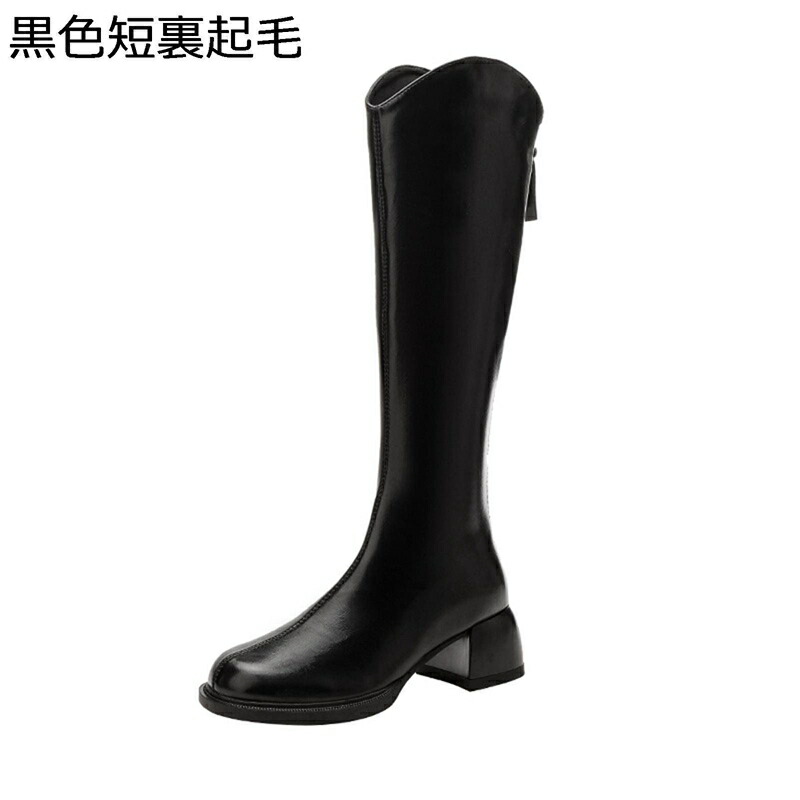 膝丈 ロングブーツ レディース 本革 乗馬ブーツ 袴ブーツ 高筒 バックジップ 秋冬春 太めヒール 6cm 足細 細身 着脱簡単 大きいサイズ 防滑 ゴムソール 履きやすい 可愛い ファッション パンク 旅行 長靴｜感謝マーケット