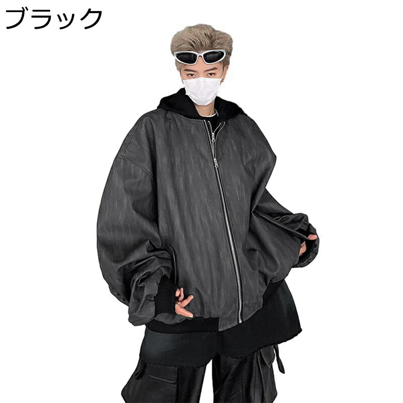 革ジャン PUなめし革上衣 メンズ ライダースジャケット レトロ チャック フェイクレイヤード ボンネット付き添い人 秋冬 ゆったり PUなめし革厚地の外套 アメリカン 上衣 前掛け