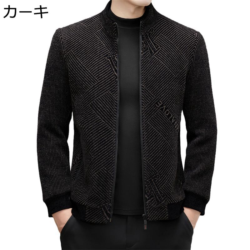 メンズ ジャケット ショート 長袖 ラペル ジップアップ コート ビジネス 秋冬用 ルーズ ファッション ビジカジ 保温 上着 ブルゾン ジャンパー 紳士 中年 お父さん お出掛け スリム シンプル｜感謝マーケット