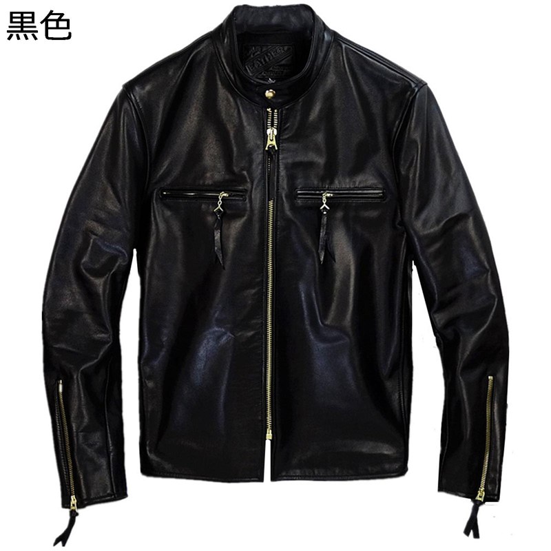 エコ革ジャン メンズ ラライダースジャケット ショート 長袖 立ち襟 ジッパー ポケットモトジャケット クールジャケット 防風防雨 合皮ジャンパー スリム アウター 秋冬用 よい手触り 防風 上着 若者｜感謝マーケット