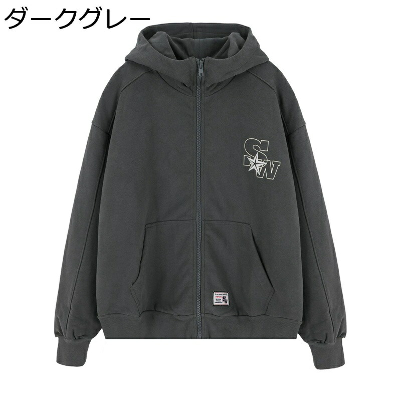パーカー カーディガン メンズ ジャンパー ジャケット フード付き アメリカン 番号柄 プリント 秋冬 ゆったり ストリート カジュアル 柔らかい 男女兼用 ブルゾン|感謝マーケット