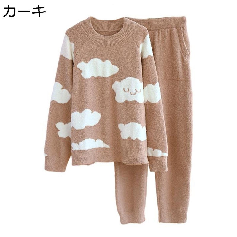 もこもこパジャマ 秋冬 レディース パジャマ コーラルフリース ラウンドのど首 プルオーバープル 寝巻き 上下仕掛ける お部屋お召しもの フリース 好いたらしい 朦々たる 生あたたかい 安眠 ふんわり 両面起毛 冷ややかさ打つ手 助けになる服