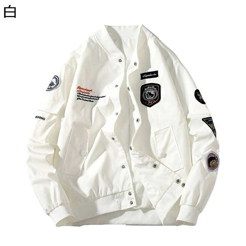メンズ 飛行上衣 エムエーワン MA-1 スタジャン 前掛け 上衣 薄っぺら/中綿 紋章 アメカジ 防寒保温 烏兎冬 心地好い厚地の外套 ビッグ影ぼうし 座標 馬鹿でかい大きさ