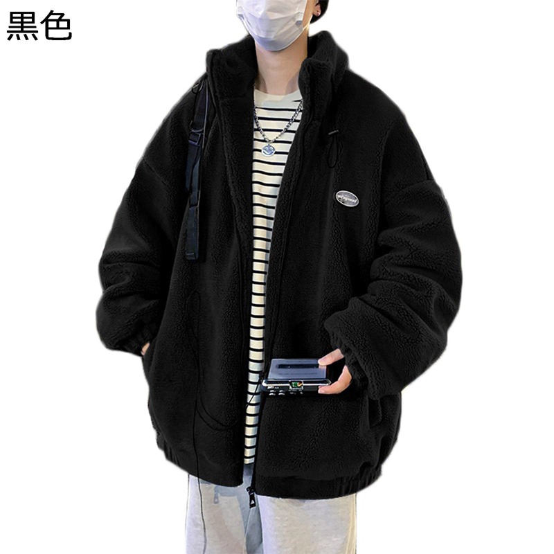 ボアジャケット フリース ブルゾン メンズ 防寒着 冬服 秋服 ハイネック ポケット付き 裏起毛 もこもこ ウインドブレーカー スタジャン 暖かい 厚手 カジュアル おしゃれ オフィス 通学