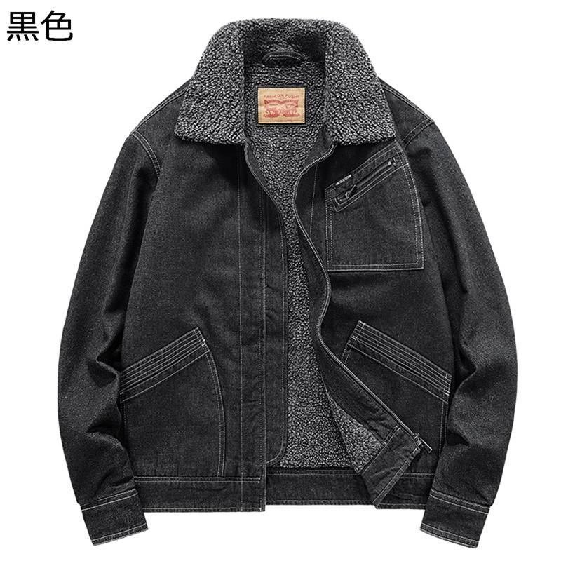 メンズ ボアブルゾン フリースボア ジャケット 厚手 秋 冬 折り襟 裏起毛 大きいサイズ スタジャン マルチポケット ブルゾン 着痩せ ルーズ カジュアル お父さん シニア 中高年 年寄り｜感謝マーケット