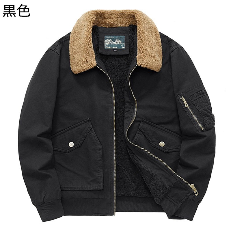 メンズブルゾン ボアジャケット フリースコート 防寒服 厚手 ジャンパー スタジャン 裏起毛 モコモコ ゆったり 折り襟 ポケット 防寒 大きいサイズ カジュアルアウター 秋冬 保温 アウトドア