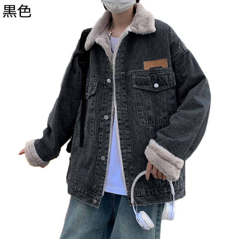 デニムジャケット メンズ ボタン 折り襟 胸ポケット gジャン 大きいサイズ 裏起毛 ボアフリース 秋冬用 スタジアムジャンパー ブルゾン 中綿服 ショートコート 防寒着 暖かい ジュニア 街着｜感謝マーケット