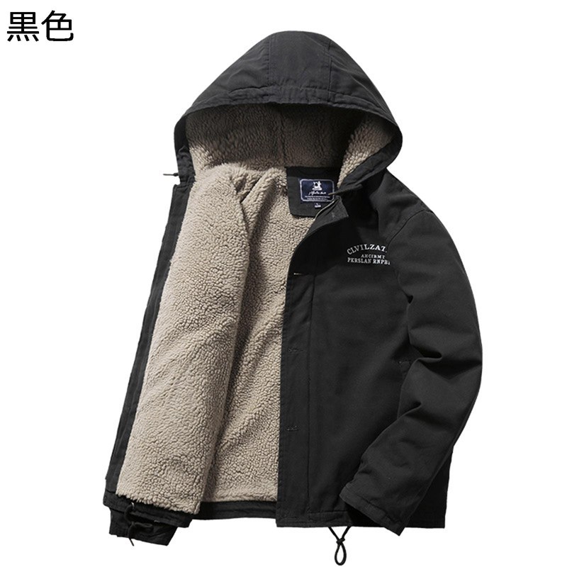 メンズジャケット ボアブルゾン フリース フード付き コート 防寒着 厚手 ジャンパー スタジャン 起毛 綿服 お父さん 大きいサイズ シニア ゆったり カジュアル 冬服 秋着 保温 アウトドア