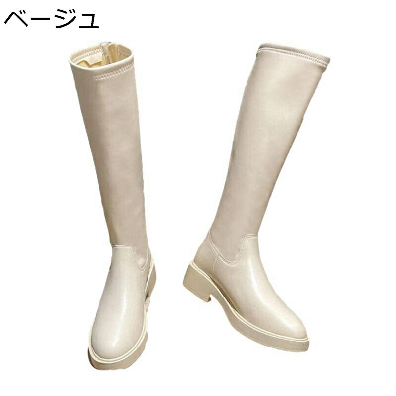 ナイト爵ブーツ ロングブーツ 太踵 ニーハイブーツ ハイヒール 秋冬用 レディース うしろ側ファスナー レトロ レインシューズ 分かりやすい 無地 好いたらしい 艶っぽい 流行り物 脱げない 雨合羽 長靴