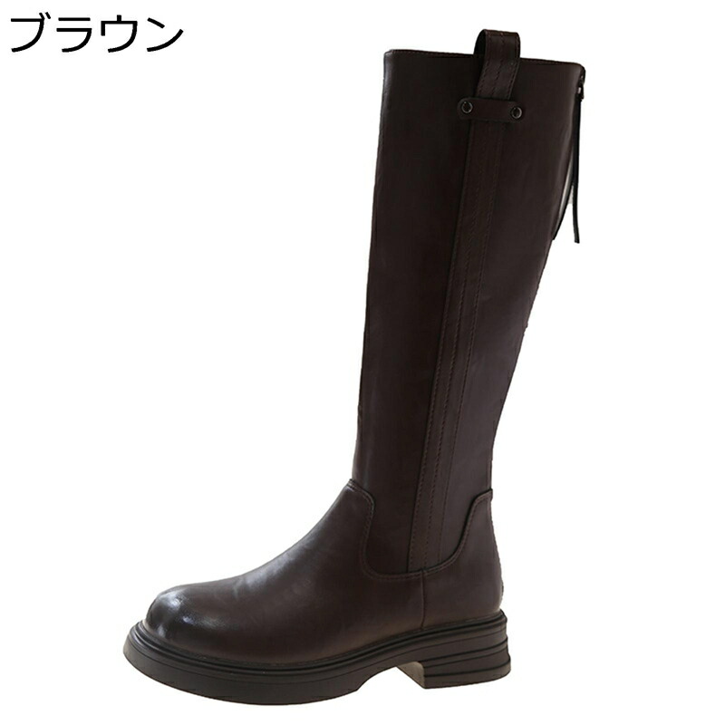 ロングブーツ ナイト爵ブーツ ラウンドトゥ ニーハイブーツ 厚底 PU レディース 分かりやすい 美脚 雨合羽 防寒 防滑 冬用 落ちない 履き分かりやすい 防寒ブーツ レインブーツ 無地 好いたらしい オシャレ
