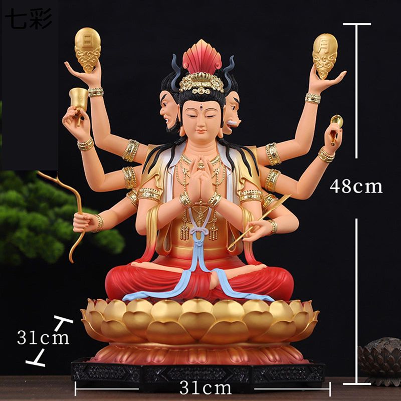 道教の女神・斗姆元君 斗姆元君様 神像 風水グッズ 置物 樹脂製 道教工芸品 商売繁盛祈願 インテリア飾り お守り 健康 学業運 財運 誕生日プレゼント 家族 書斎 オフィス お祝い 室内供奉｜感謝マーケット