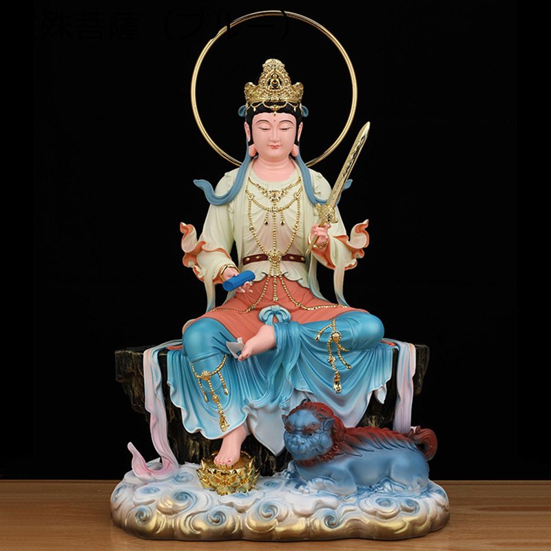 文殊菩薩 普賢菩薩 十二支守り本尊 仏壇仏像 華厳三聖 仏像 神像 風水グッズ 脂製 縁起物 魔除け 厄除け 手当て 刻みつける飾りつけ 風水 御役目運 稽古運 かざり付ける品 室内装飾 差し上げ物にも至適 執務室
