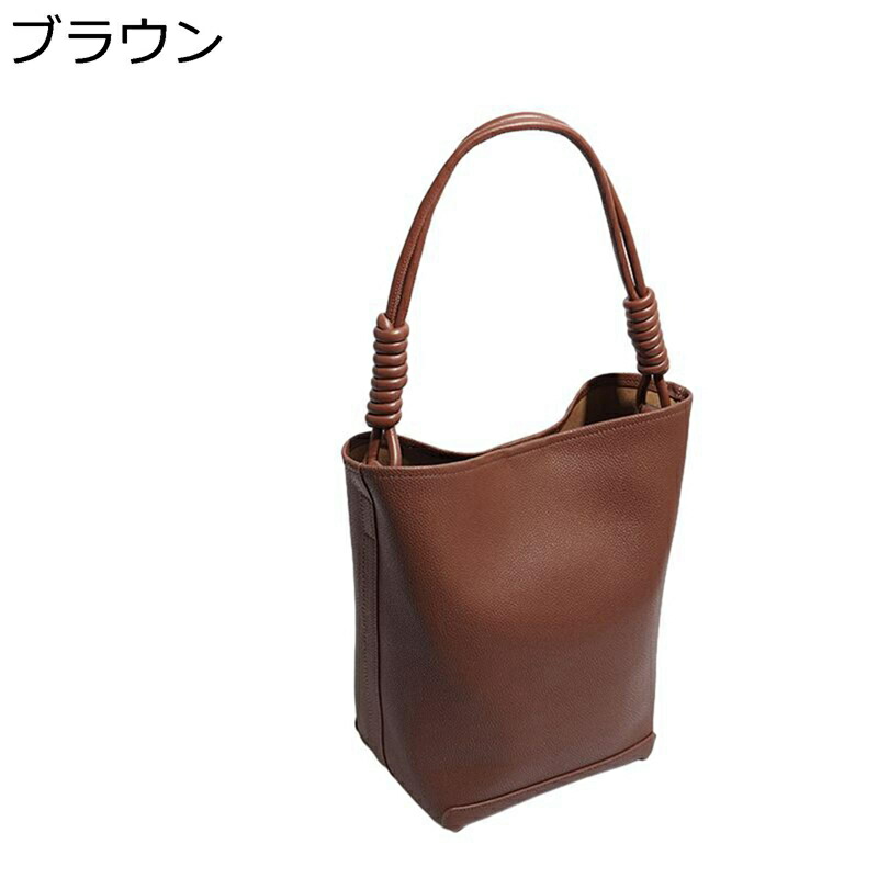 ショルダーバッグ レディース 本革 2WAY 肩掛け 手持ち レザー 牛革 自立 バケツ型 トートバッグ 縦型 軽い 丈夫 耐久性 インナーバッグ付き 純色 便利 BAG 女性 大人 シンプル|感謝マーケット