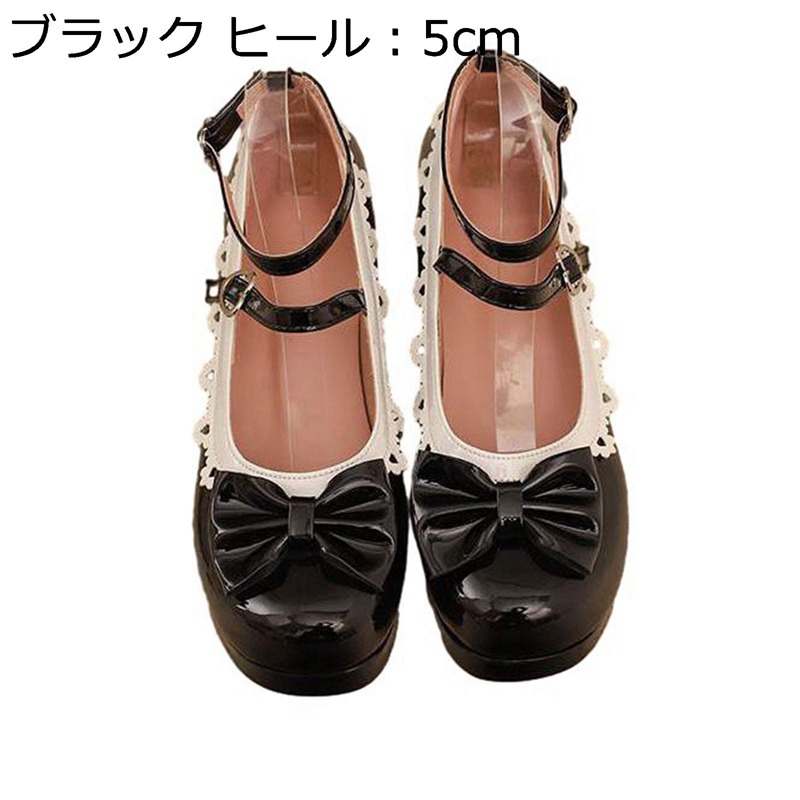 御家様風パンプス 愛くるしげ 5コマーシャル レディース ロリータ風 お手伝いさんシューズ うつり変わり 馬鹿でかい大いさ 御嬢さん リボン結び シュロの葉付 エナメル 同盟罷業さあ美 シューズ ロリ姫靴 ロリータ靴 ガールズ 革靴 ロリィタ 社交ダンス 茶の葉会
