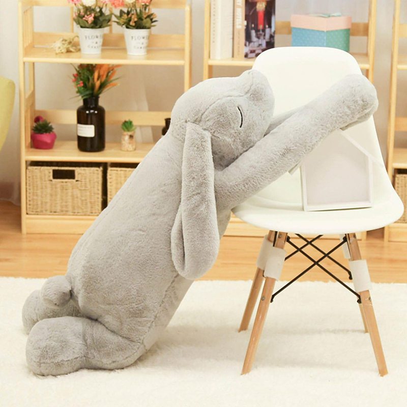 家兎ぬいぐるみ 兎抱き枕 1.2m 特大 可愛らしい ロング手 眠る姿 うさぎ手あそび 長々しい 好いたらしい抱き枕 ふわふわぬいぐるみ 癒される 萌え萌え キュット 裏 ちびっ子 身寄り お生まれ落ちる日 クリ