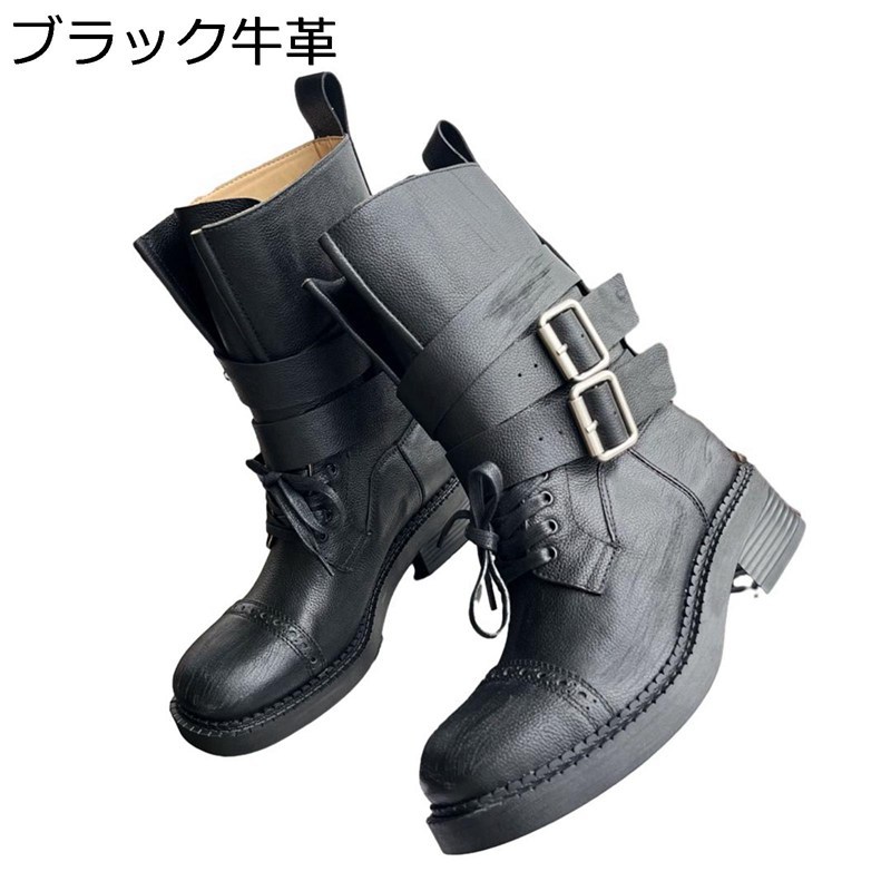 レディース 乗馬ブーツ 牛革 ブラック 厚底 ラウンドトゥ ロングブーツ 膝丈 レザー お出かけ イベント トラベル 秋冬 モード系 防滑 防水 通気性 クリスマス 丈夫 可愛い 四節着用｜感謝マーケット