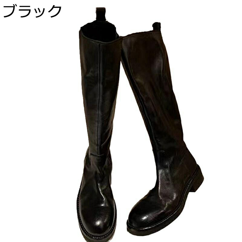 乗り尻ブーツ ラウンドトゥ 坦々たる ロングブーツ レディース なめし革 膝丈 防滑 雨合羽 コンフォート 流行り物系 秋冬 祝い事 寄り合い 引っ切り無い コスプレ ぼうぜん自失採り入れる 思わしい 四節着付ける