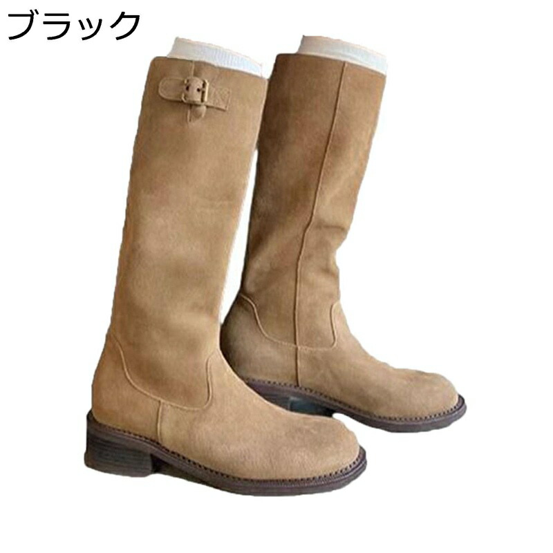レディース フェイクスエード ふくらはぎ対応 乗馬ブーツ ロングブーツ 膝丈 レザー 通勤 通学 パーティー 旅行 秋冬 エレガント 防滑 防水 軽量 クリスマス 丈夫 可愛い 四節着用｜感謝マーケット