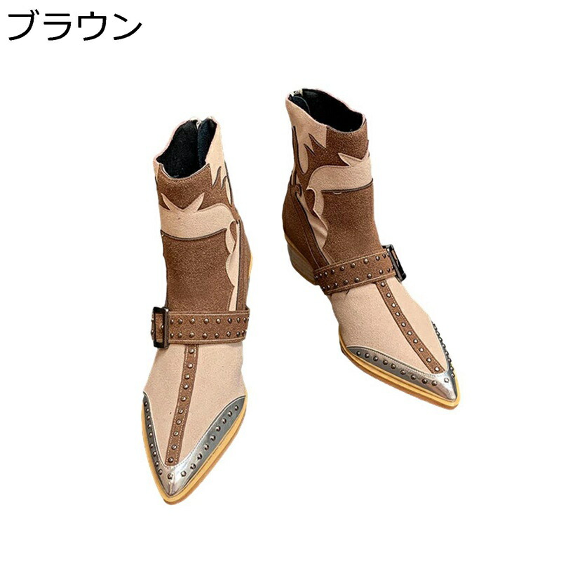 ミドルブーツ レディース ジョッキーブーツ 安定感 ゆったり 脚やせ 秋 フェイクスエード 本物に近い 切り替え ポインテッドトゥ コンフォート カジュアル エレガント 通勤 お出かけ オフィス