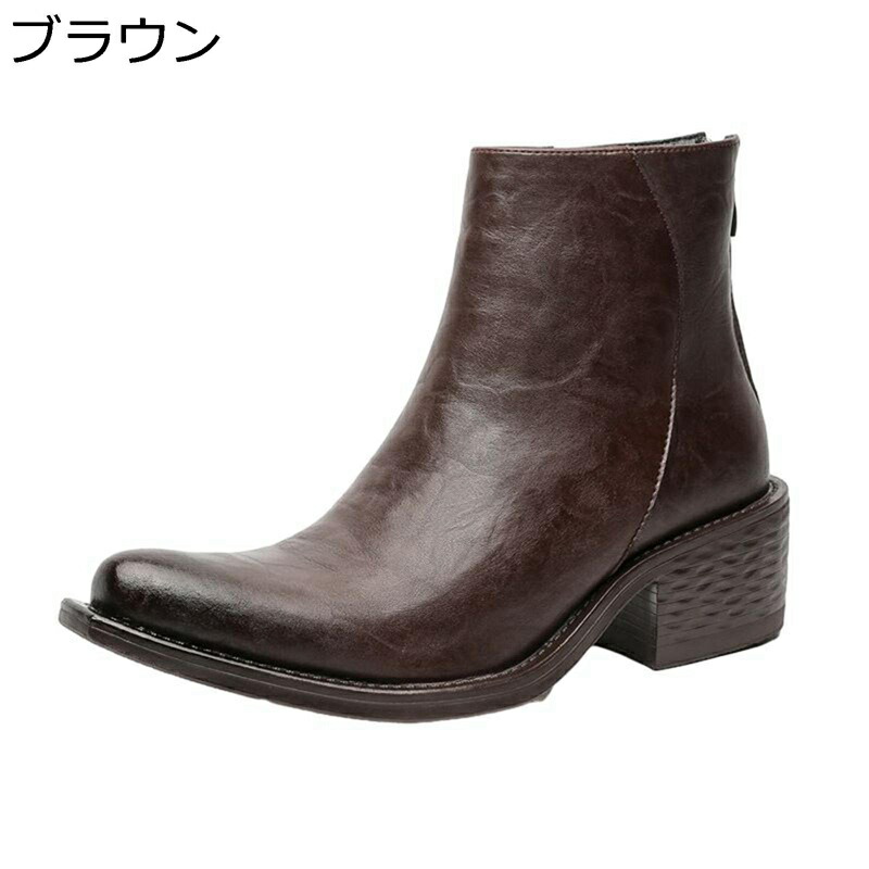 チェルシーブーツ ショートブーツ メンズ サイドファスナー 革靴 ハイカット アンクルブーツ おしゃれ ヴィンテージ ビジネス フォーマル 春夏秋冬 紳士靴 男性用 超ラク ドレスシューズ 日常
