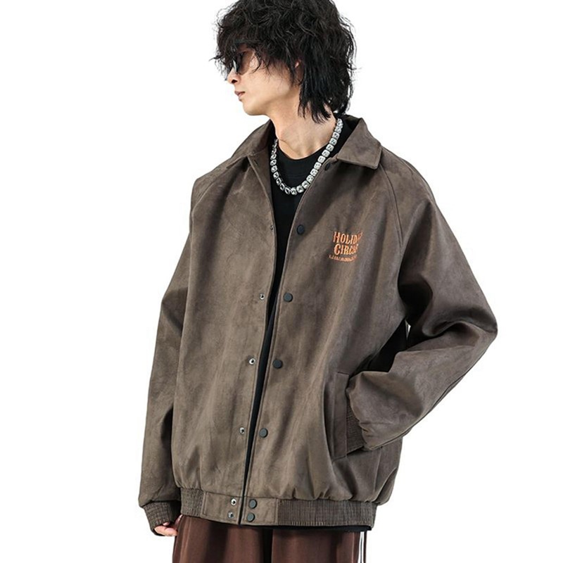スエード ムートンコート 英字 4xl レザージャケット メンズ 大きいサイズ 合皮ジャン 折り襟 フェイクレザージャンパー 厚手&薄手 アウター 長袖 裹起毛 ゆったり 春秋冬 ボアコート アメカジ|感謝マーケット