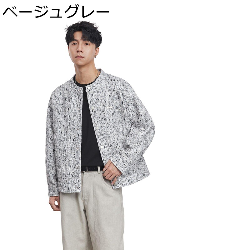 スタジャン ユニセックス ジャケット クルーネック ショートコート メンズ ラウンドネック ゆったり 韓国風 モード系 春秋 アウター コーディネート デイリー 耐摩耗性 快適 長袖 通勤通学 普段着 お出かけ|感謝マーケット