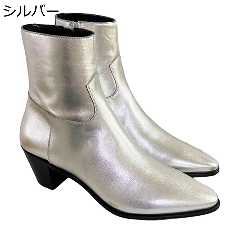チェルシーブーツ 革靴 メンズ ショートブーツ 6cmヒール 身長アップ サイドゴア 短靴 ハイカット 着脱やすい 四季 コンフォート ノンスリップ 美脚効果 快適 オシャレ デイリー