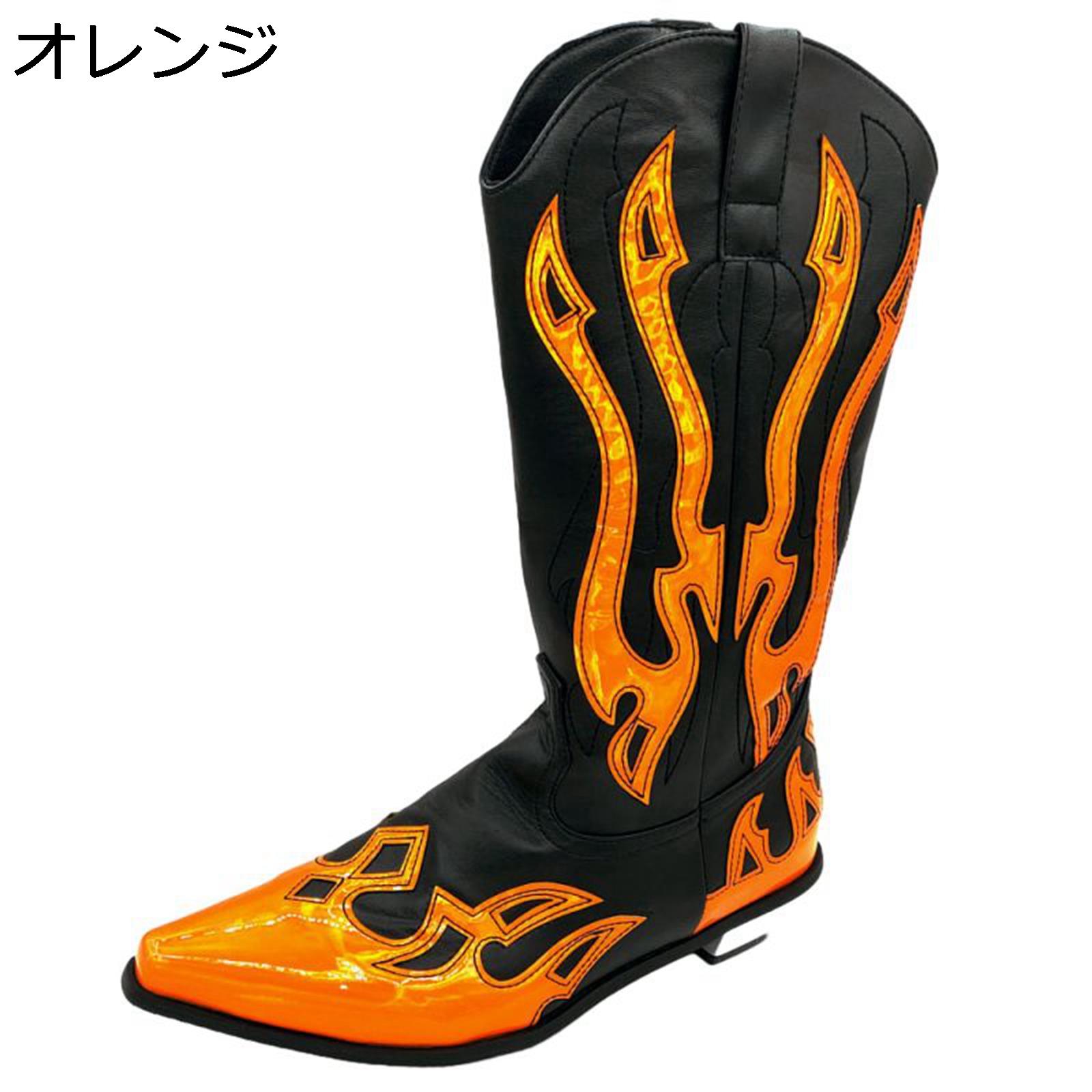 メンズ 乗馬ブーツ ?士靴 カウボーイブーツ ウエスタン パッチワーク 火柄 ビンテージ ライダース靴 四季 長靴 欧米風 カジュアル 履きやすい おしゃれ 日常 ハロウィーン 大きいサイズ｜感謝マーケット