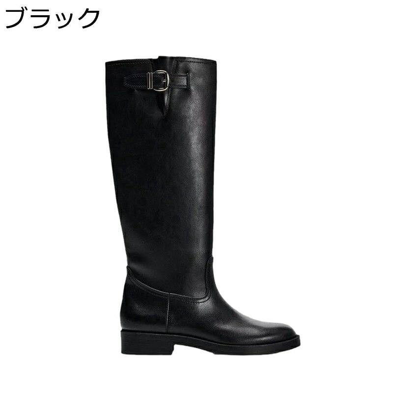 乗り尻ブーツ ラウンドトゥ ロングブーツ レディース なめし革 PU 無地 膝丈 防滑 雨合羽 コンフォート 今めかしい 秋冬 厚底 ゴスロリ キャラ 心地よい ぼうぜん自失吸い入れる 耐磨耗 四節着付ける