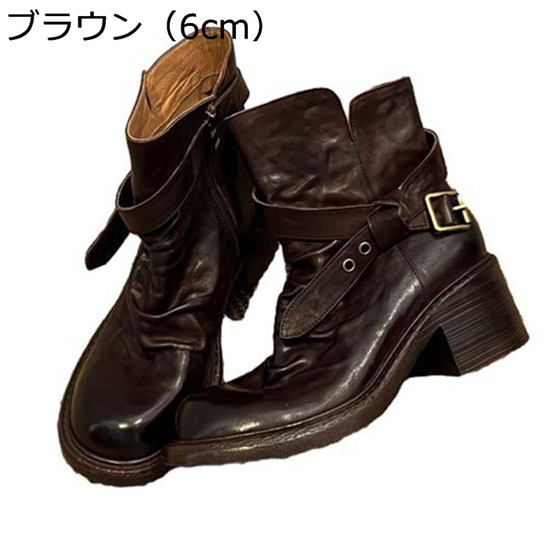 本革 真っただ中ブーツ レディース 短靴 乗り尻ブーツ 生あたたかい 耐磨耗 ゆったり 秋 脚やせ 通い お出かけ 事務室 お出かけ ほっつき歩く 身の丈繰り上げる チャンキーヒール 流行り物 デイリー