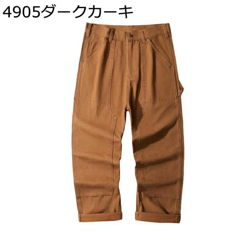 アメカジ キャンバス カーゴパンツ メンズ ストレート イージーパンツ 無地 ゆったり ヴィンテージ カジュアル シンプル ワークウェア 作業着 耐摩耗性 通気 着痩せ オールシーズン チノパン|感謝マーケット